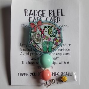 Mint and Coral X-Ray Badge Reel